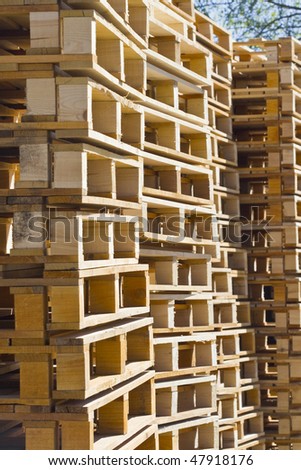 Wooden shipping pallets