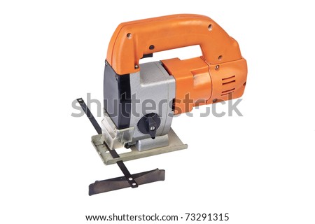 A jigsaw power tool isolated on white background.