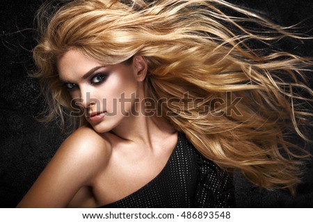 Model blonde girl. Beautiful brown hair Girl. Healthy Long Hair.