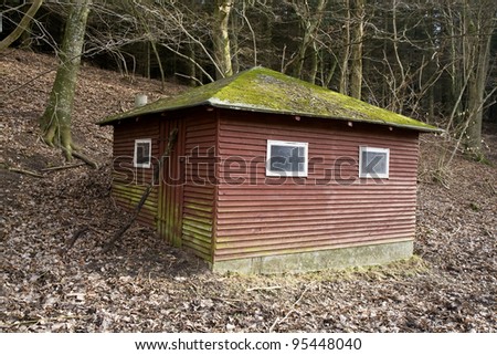 Old shack in the forest near Skanderborg, Denmark