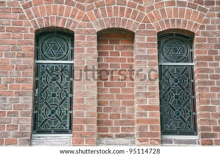 Leaded church windows. Shot from the church at Storring, Denmark