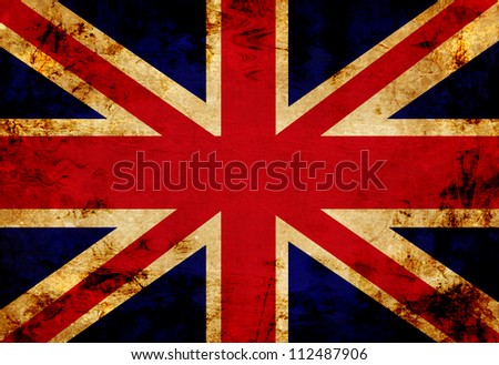 UK flag with a vintage and old look
