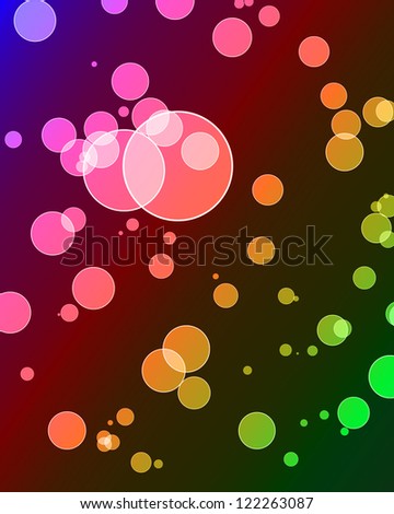 Dotted background with some overlapping circles and several colors