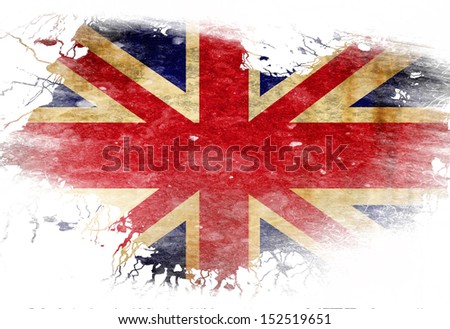 UK flag  with some grunge effects and lines