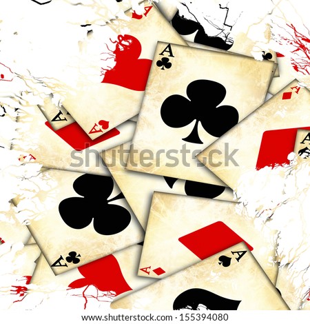grunge playing card on a soft brown background