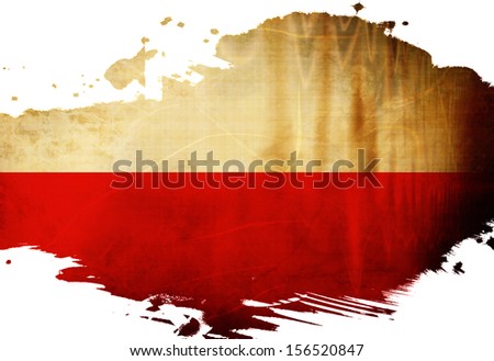 Polish flag  with some grunge effects and lines