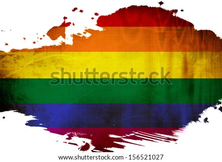 Gay pride flag with some grunge effects and lines