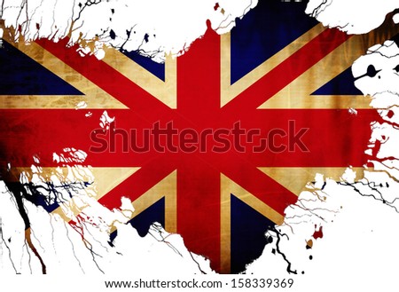 UK flag  with some grunge effects and lines