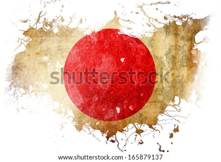 Japanese flag with some grunge effects and lines