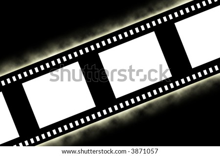 Blank negative film strip on black background