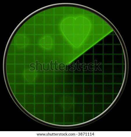 Green radar screen on black background