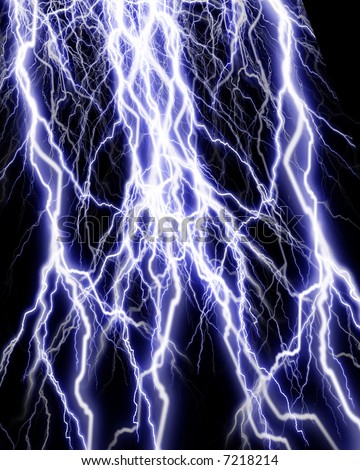Lightning flashes on black background