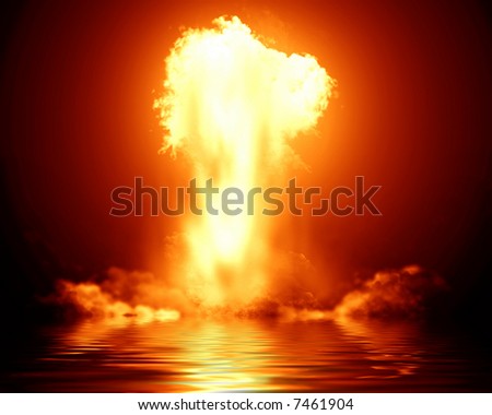 nuke explosion. Bright nuclear explosion