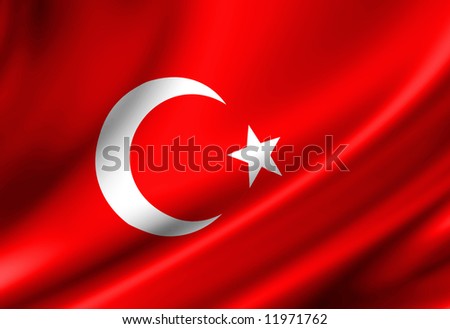 Turkish Flag Waving In The Wind 商业图片: 119