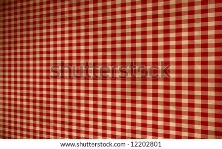 Red picnic fabric with straight lines