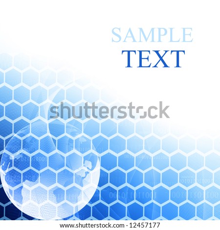digital world on a blue and white  background