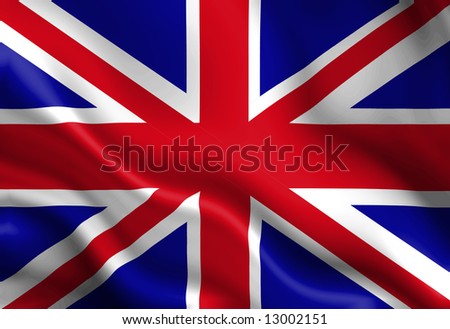 UK flag waving in the wind