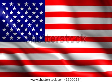 american flag waving in the wind. stock photo : American flag