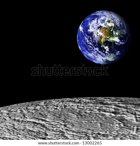 Pictures Of The Moon From Space. stock photo : moon horizon