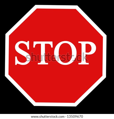 Stop Sign On A Solid Black Background Stock Photo 13509670 : Shutterstock