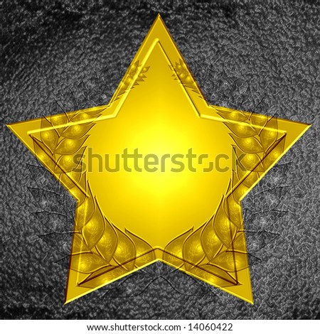 hollywood walk of fame: golden star with wreath