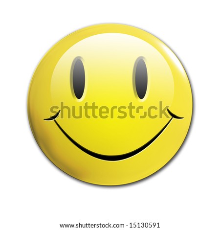 stock photo smiley face on a solid white background