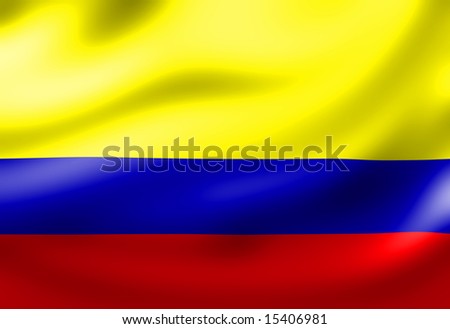 Colombian flag waving in the wind