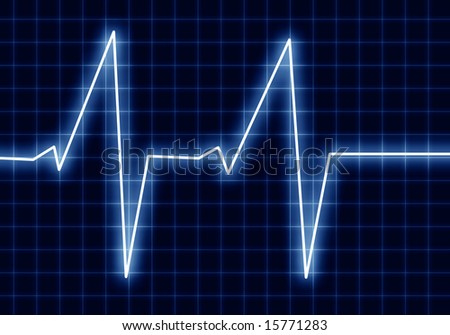 heart beat on a clinic monitor on a dark background