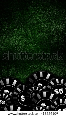 Poker table background with chips on it
