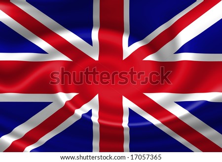 UK flag waving in the wind