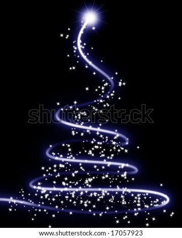 Abstract 3d Christmas Tree On Black Background Stock Photo 17057923