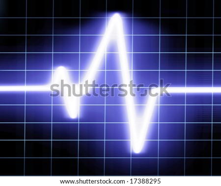 Heart beat on a clinic monitor on a dark background