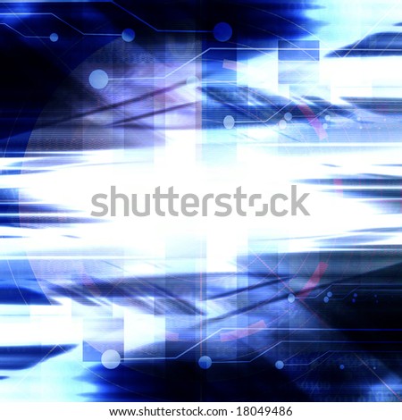 abstract blue background with some technology elements in it