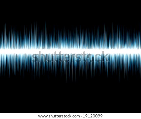 Visual representation of an audio wave on a black background