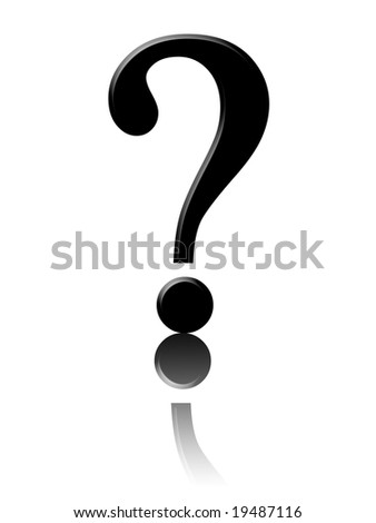 stock photo : black question mark on a white background