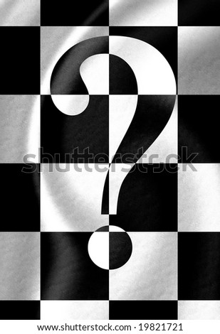 stock photo : question mark on a black and white background