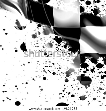stock photo grunge racing flag with some damage on it