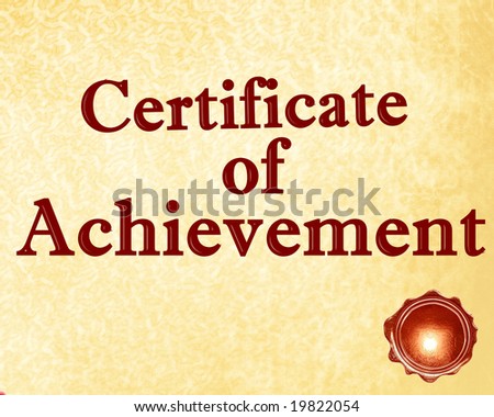 certificate of achievement with a wax seal on it