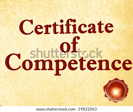 certificate of competence with a wax seal