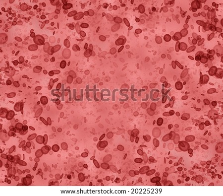 Cluttering of red blood cells on a soft background