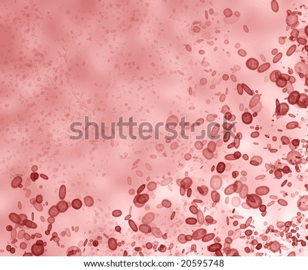 Cluttering of red blood cells on a soft background