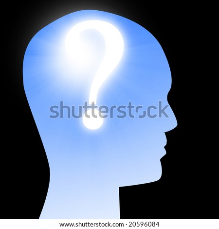 human head silhouette with a question mark in it