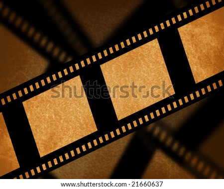 old film strip on a paper background