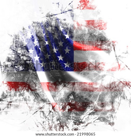 American flag background with a grunge touch