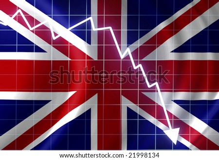 UK flag waving in the wind: crisis