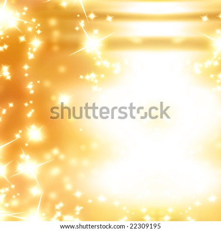 sparkles on a beautiful golden abstract background