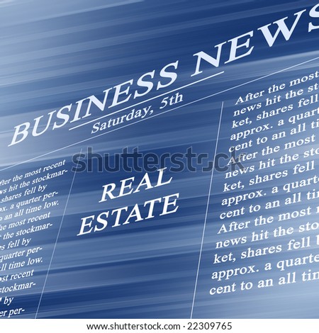 Real estate in the paper on a soft blue background