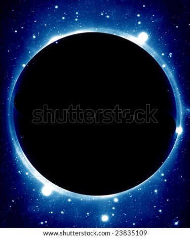 solar eclipse on a dark blue background