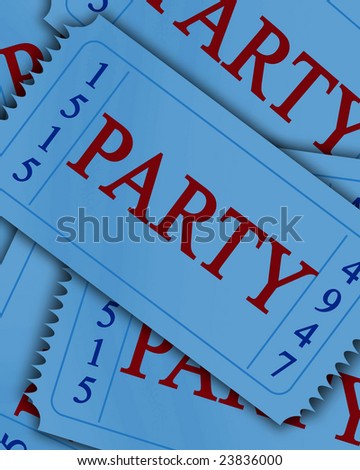 blue admit one tickets to a party