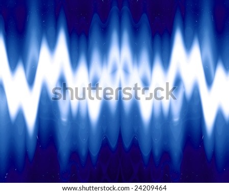 bright sound wave on a dark blue background